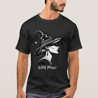 Halloween Witch Black And White T-Shirt