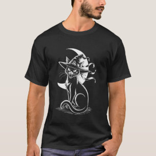 Halloween Witch Black Cat T-Shirt