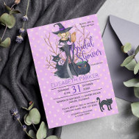 Halloween witch black cats bridal shower party