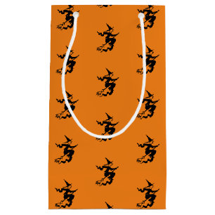Halloween witch black orange pattern favours small gift bag