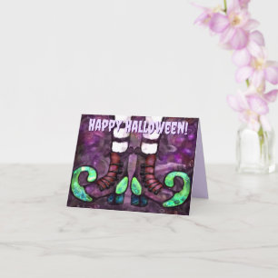Halloween Witch Boots Personalised Greeting Card
