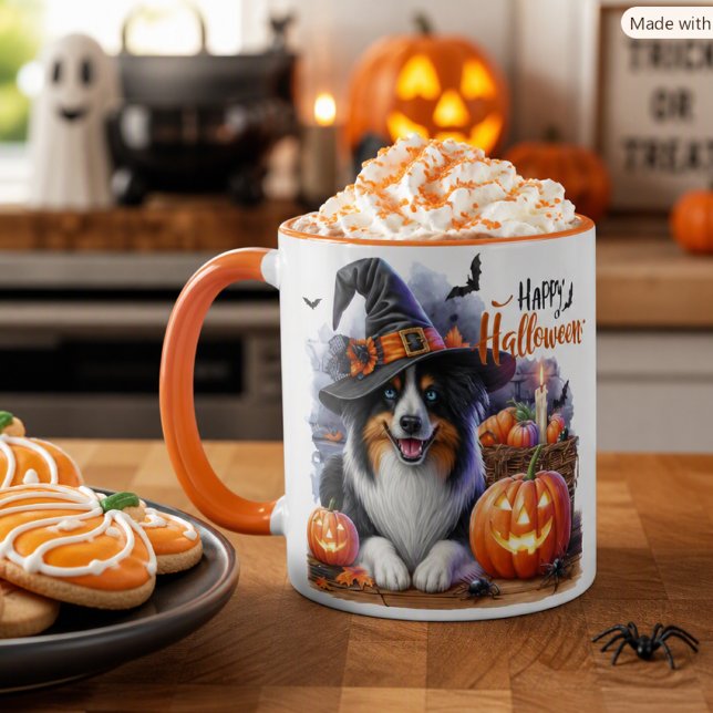 Halloween Witch Border Collie Dog Mug (Creator Uploaded)