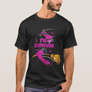 Halloween Witch Breast Cancer Survivor Womens Girl T-Shirt