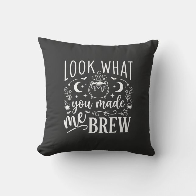 Halloween Witch Brew Funny Potion Design_1 Cushion (Front)