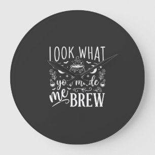 Halloween Witch Brew Funny Potion Design_1 Large Clock