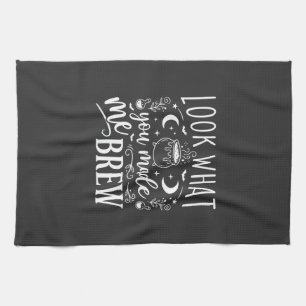 Halloween Witch Brew Funny Potion Design_1 Tea Towel