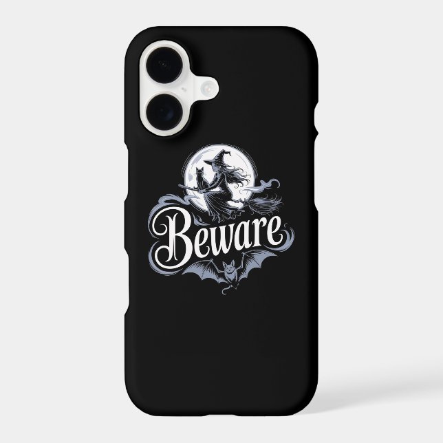 Halloween Witch Broomstick Black Cat Moon Graphic  (Back)