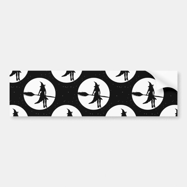 halloween witch bumper sticker (Front)