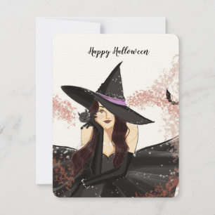 halloween, witch card