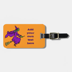 Halloween Witch Cartoon Luggage Tag