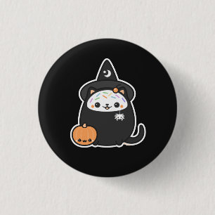 Halloween Witch Cat 3 Cm Round Badge