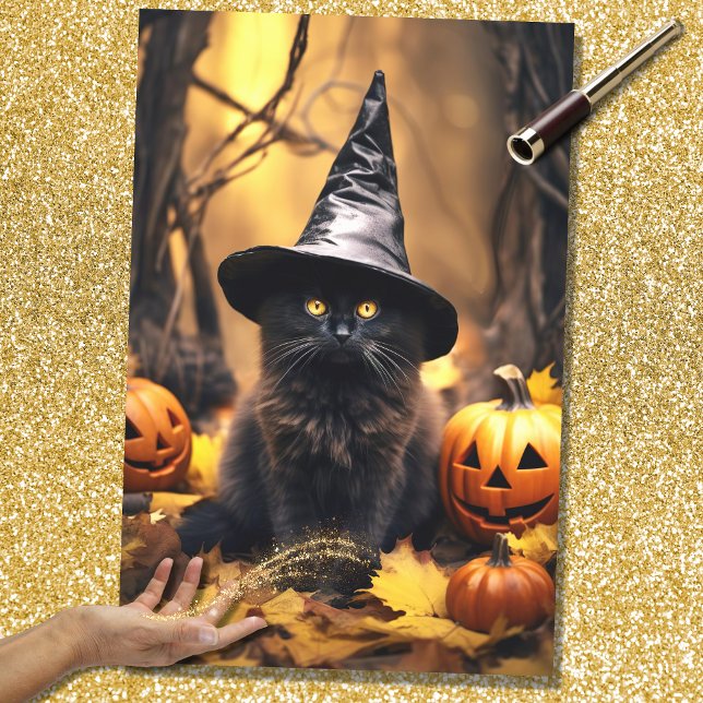 Halloween Witch Cat 4 Decoupage Paper (Creator Uploaded)