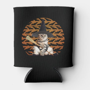 Halloween Witch Cat Can Cooler
