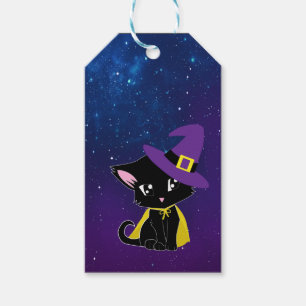 Halloween Witch Cat Gift Tag