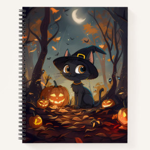 Halloween Witch Cat Notebook