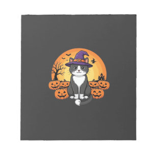 Halloween Witch Cat Pumpkin Moon Design_1 Notepad