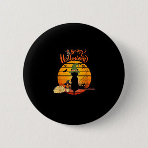 Halloween witch cat Pumpkin Skeleton Bat Scary 6 Cm Round Badge