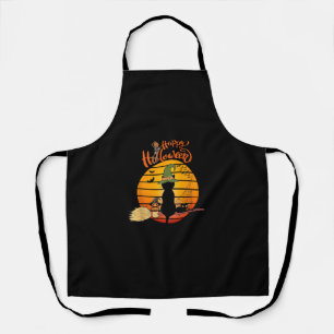 Halloween witch cat Pumpkin Skeleton Bat Scary Apron