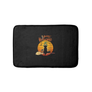 Halloween witch cat Pumpkin Skeleton Bat Scary Bath Mat