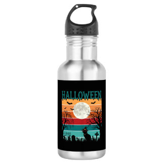 Halloween Witch Cat Spider Web Moon Graveyard_1_1 532 Ml Water Bottle
