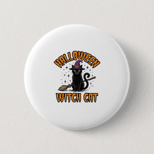 Halloween Witch Cat Vintage Engraving Design_1 6 Cm Round Badge