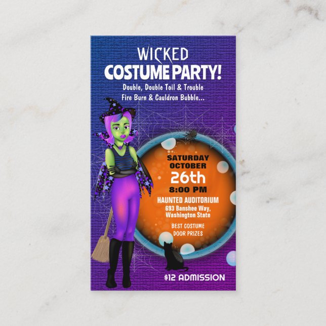 Halloween Witch Cauldron Admission Ticket (Front)