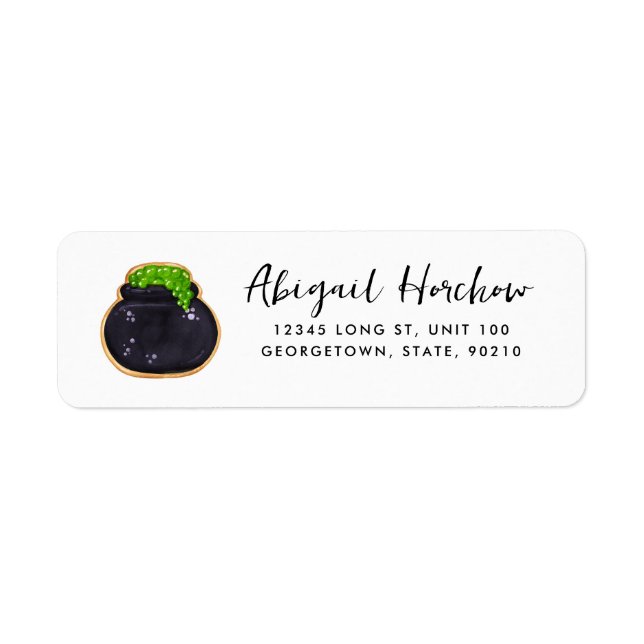 Halloween Witch Cauldron Cookie Customisable (Front)