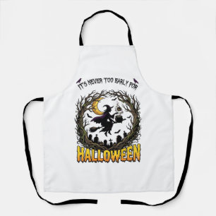 Halloween Witch Cauldron Moon Cemetery Twisted Tre Apron