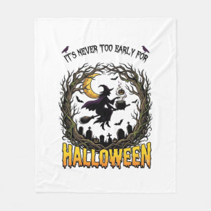 Halloween Witch Cauldron Moon Cemetery Twisted Tre Fleece Blanket