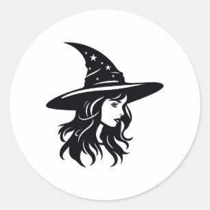 Halloween Witch Classic Round Sticker