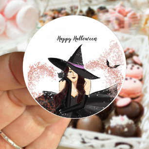 halloween, witch classic round sticker