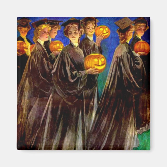 Halloween Witch College Graduates Magnet (Front)