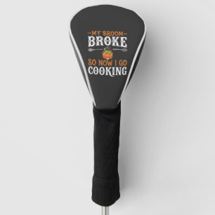 Halloween Witch Cooking Broom Broke Design_1 Golf Head Cover