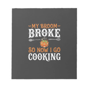 Halloween Witch Cooking Broom Broke Design_1 Notepad
