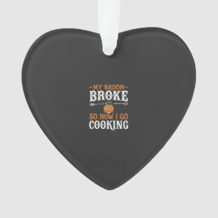 Halloween Witch Cooking Broom Broke Design_1 Ornament