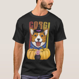 Halloween Witch Corgi Costume Pumpkin Dog Corgi O T-Shirt