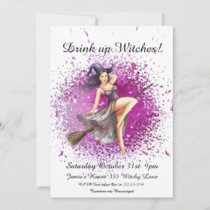  Halloween Witch Costume Party Invitation