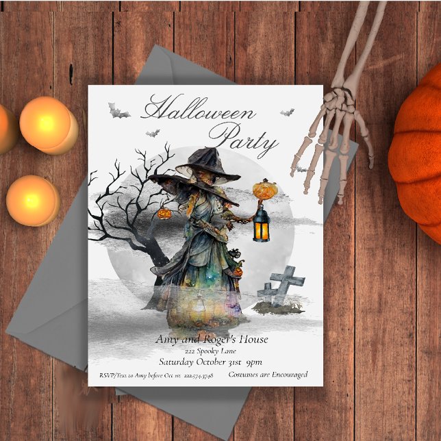  Halloween Witch Costume Party Invitation (Creator Uploaded)