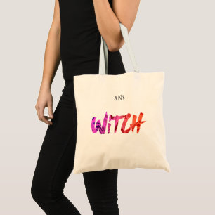 Halloween witch, cute tote bag