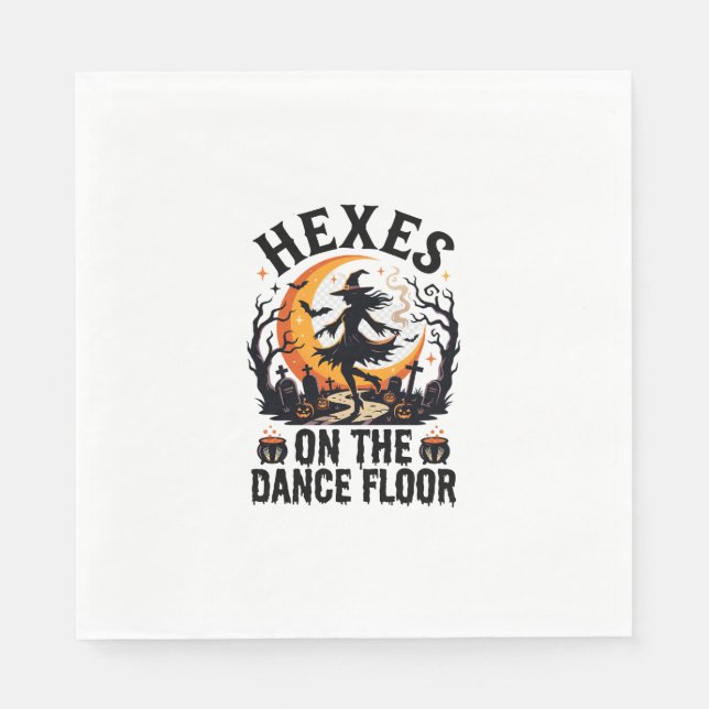 Halloween Witch Dance Night Napkin (Front)