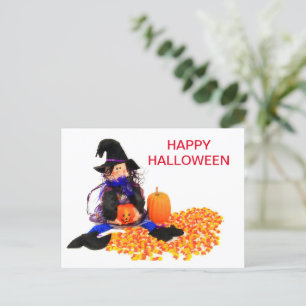 Halloween Witch Decore Postcard