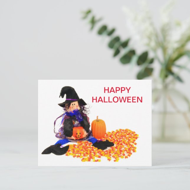 Halloween Witch Decore Postcard (Standing Front)