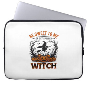 Halloween Witch Design Be Sweet Or Get Spelled_1 Laptop Sleeve