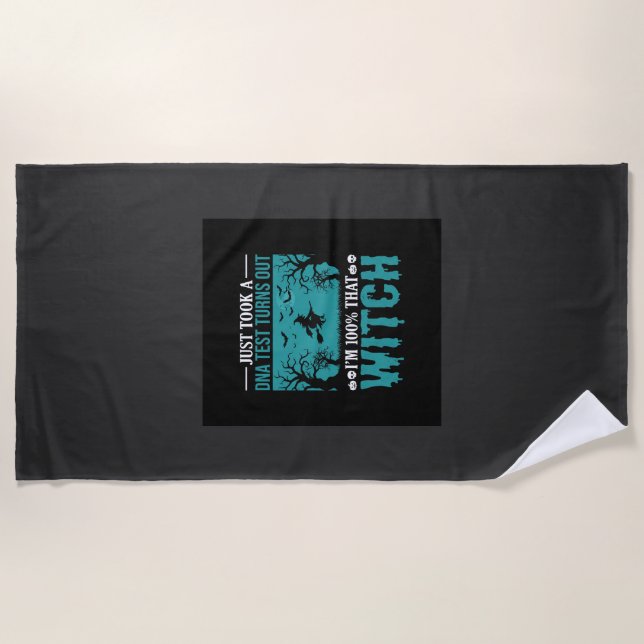 Halloween Witch DNA Test Design Beach Towel (Front)