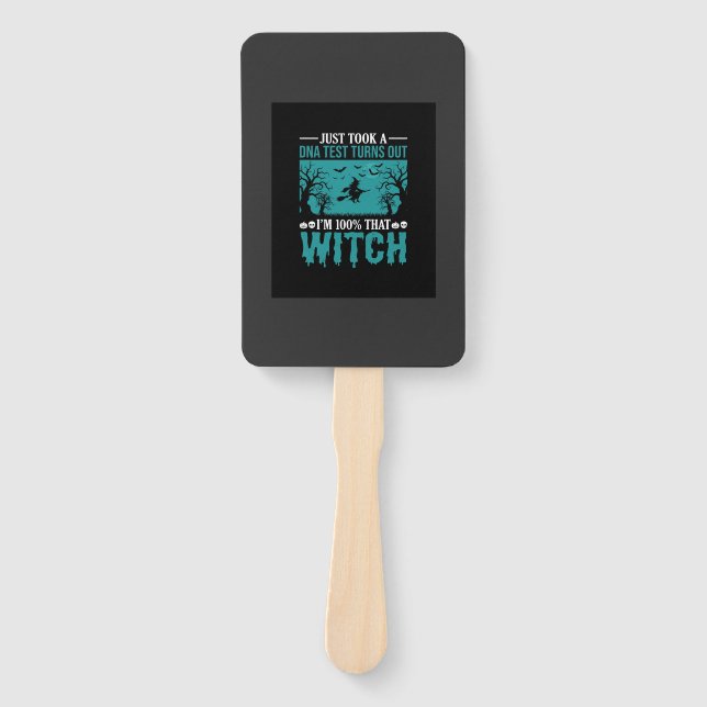 Halloween Witch DNA Test Design Hand Fan (Front)
