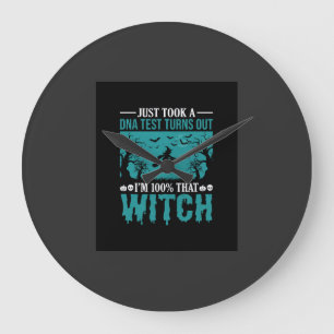 Halloween Witch DNA Test Design Large Clock