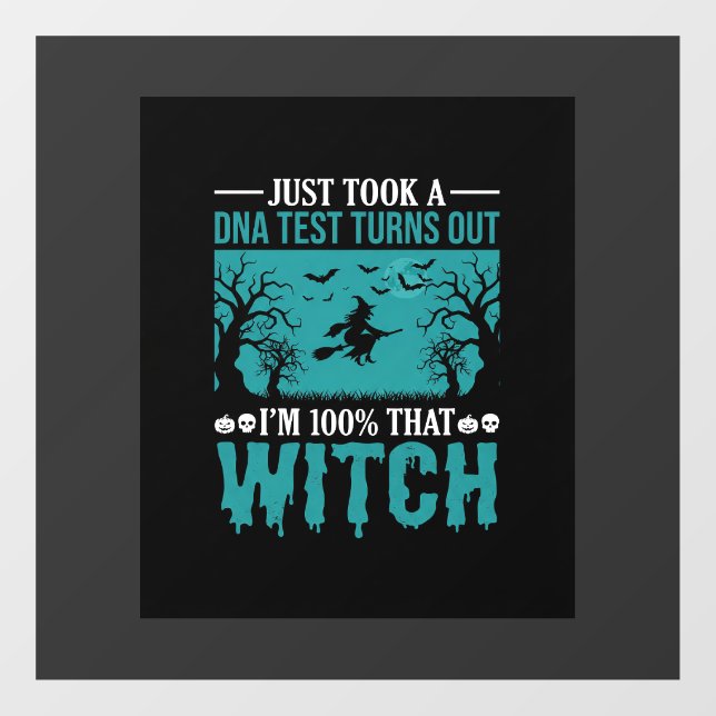 Halloween Witch DNA Test Design Window Cling (Sheet)