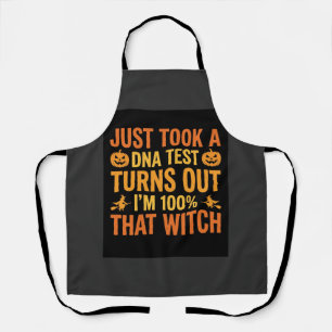 Halloween Witch DNA Test Funny Design Apron