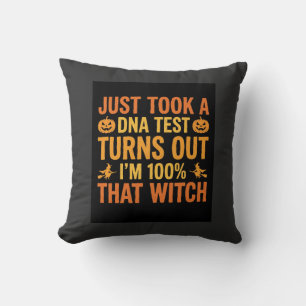 Halloween Witch DNA Test Funny Design Cushion
