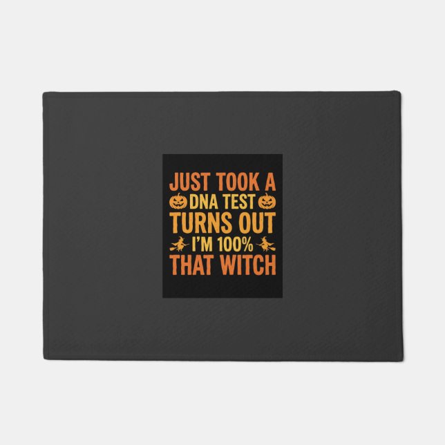 Halloween Witch DNA Test Funny Design Doormat (Front)